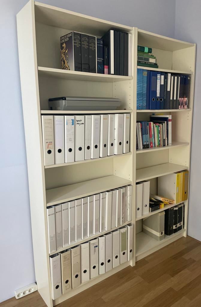 2 witte IKEA BILLY boekenkasten - Zo goed als nieuw, Ophalen, 200 cm of meer, 50 tot 100 cm, Zo goed als nieuw