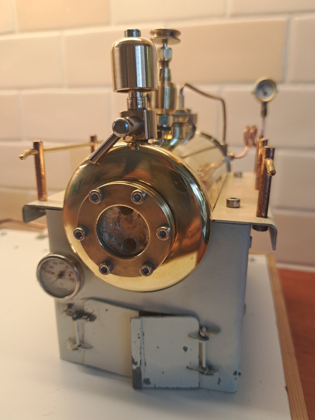 Stoommachine met ketel en Manometersr, Ophalen of Verzenden, Gebruikt, 1:50 tot 1:144