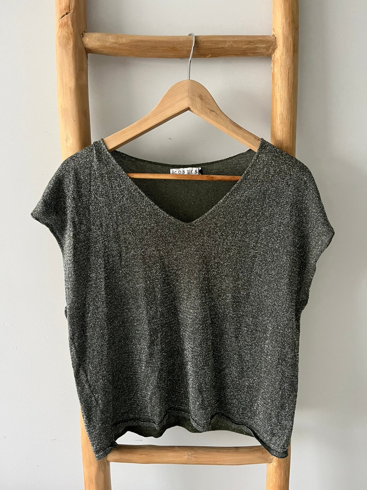 Groene glitter top, Kleding | Dames, Ophalen of Verzenden, Zo goed als nieuw, Korte mouw, Maat 36 (S)