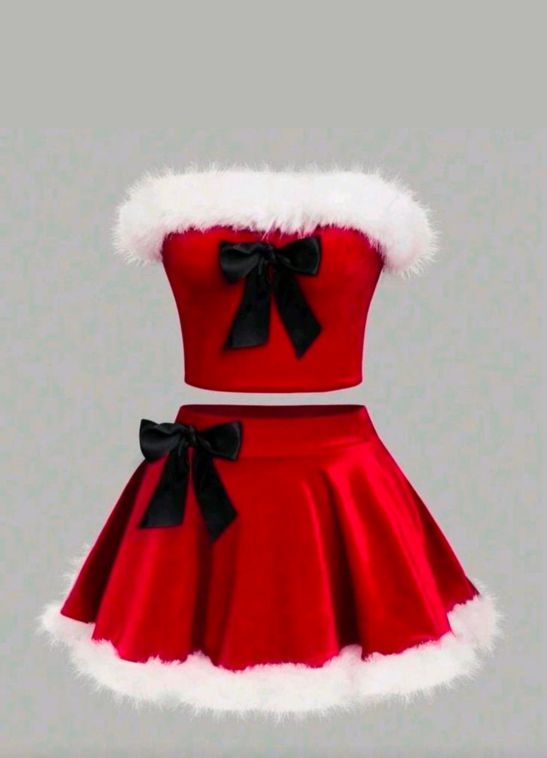 NIEUW!! Dames kerst set. Rood fluwelen top & rok met bont., Kleding | Dames, Carnavalskleding en Feestkleding, Ophalen, Kerstmis of Sinterklaas
