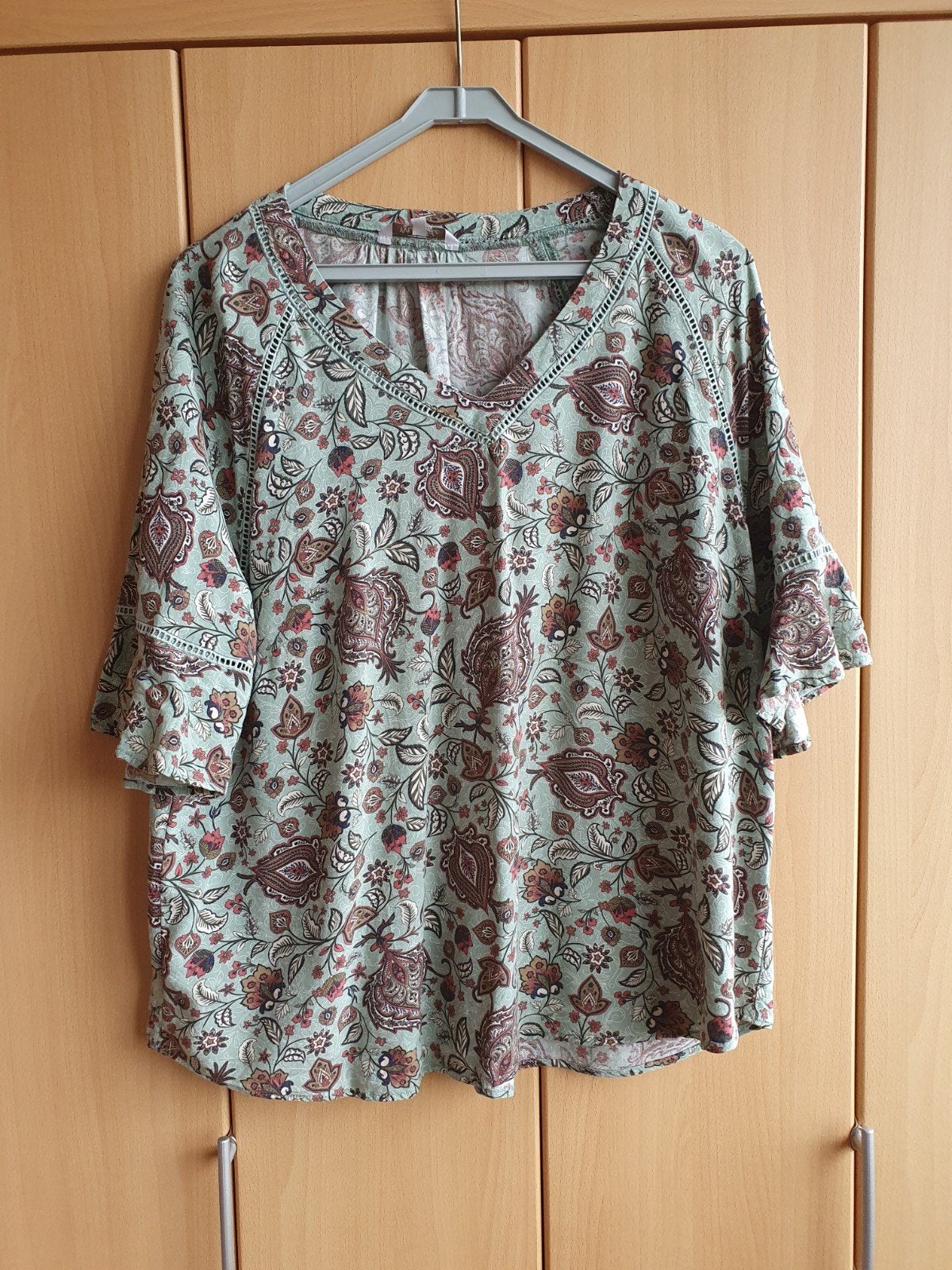 MS Mode Blouse met bloemenprint en driekwart mouwen, maat 46, Kleding | Dames, Meerkleurig, Blouse of Tuniek, Ophalen of Verzenden