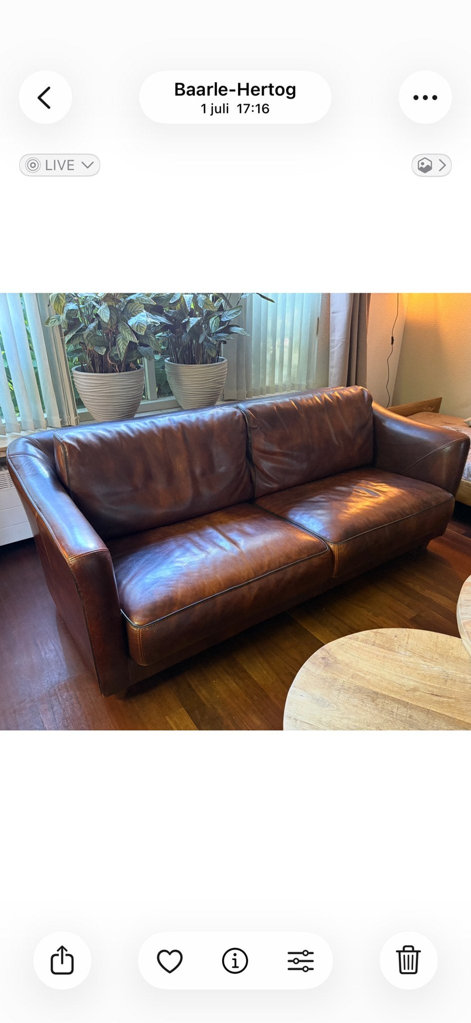 Prachtige Baxter bank van onverslijtbaar Nekleder, Gebruikt, Klassiek, 150 tot 200 cm, Tweepersoons
