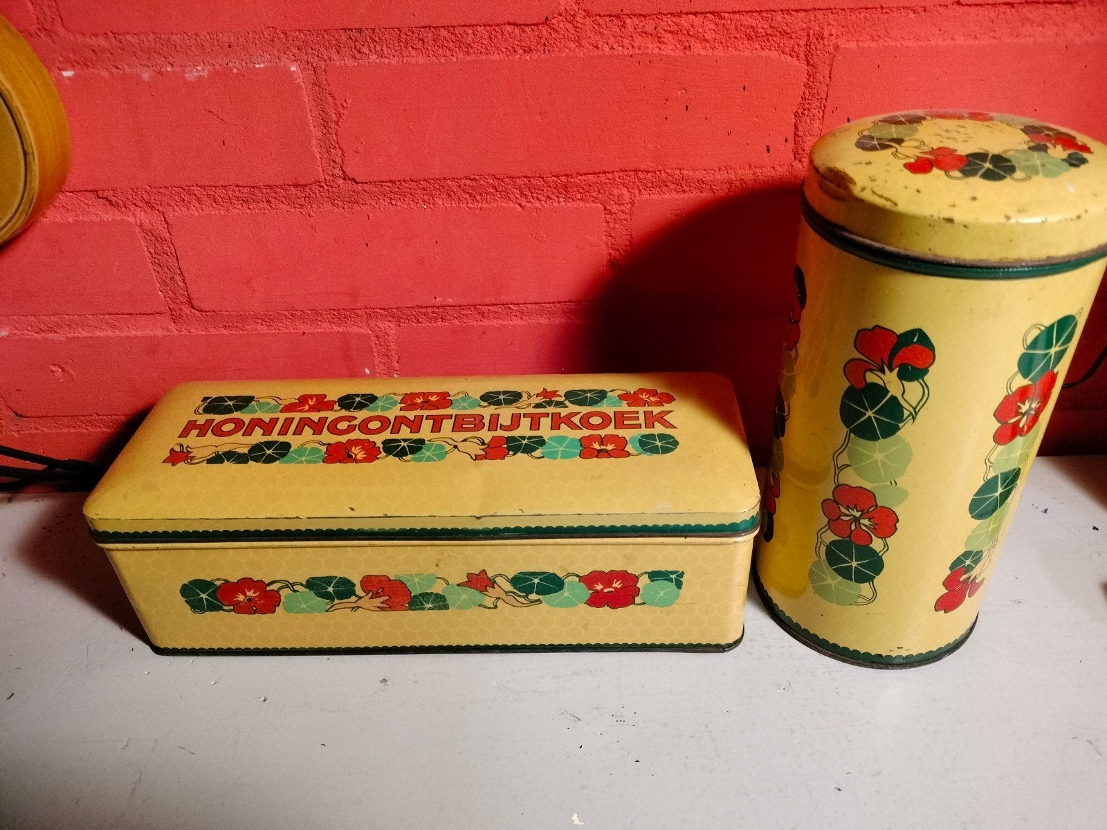 Vintage Verkade Oost Indische Kers koek- en voorraadbus, Antiek en Kunst, Ophalen of Verzenden