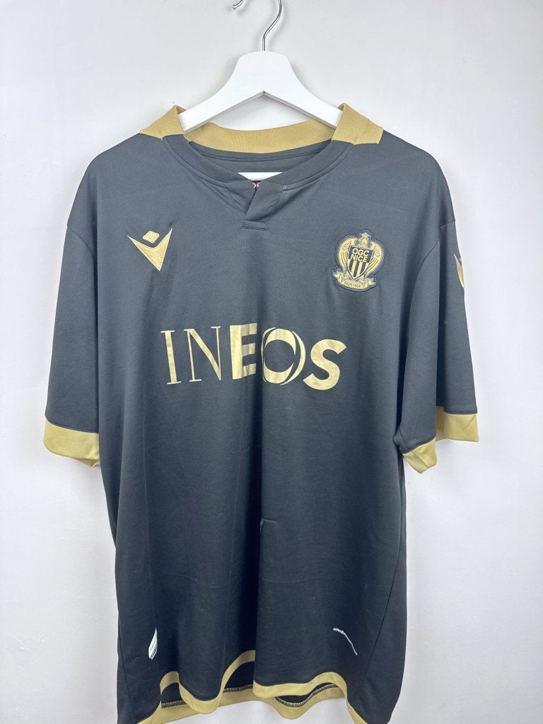 OGC Nice 2021-22 Third Shirt Zwart Goud XXL, Kleding | Heren, Ophalen, Zwart, Overige maten, Zo goed als nieuw