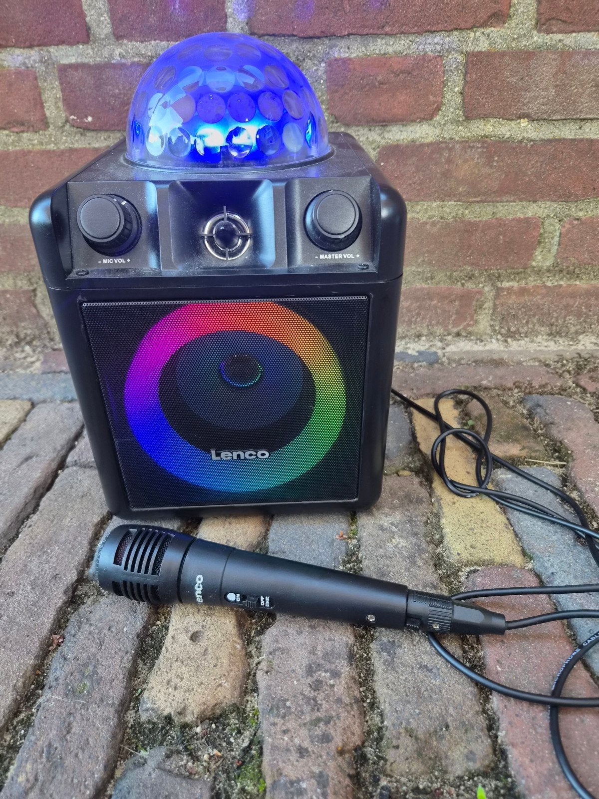 Lenco Karaoke Set met Microfoon en Discolamp, Ophalen, Zo goed als nieuw, Complete set