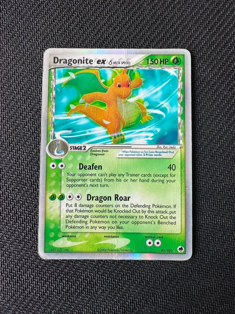 Dragonite ex 91/101 - EX Dragon Frontiers, Ophalen of Verzenden, Gebruikt, Losse kaart