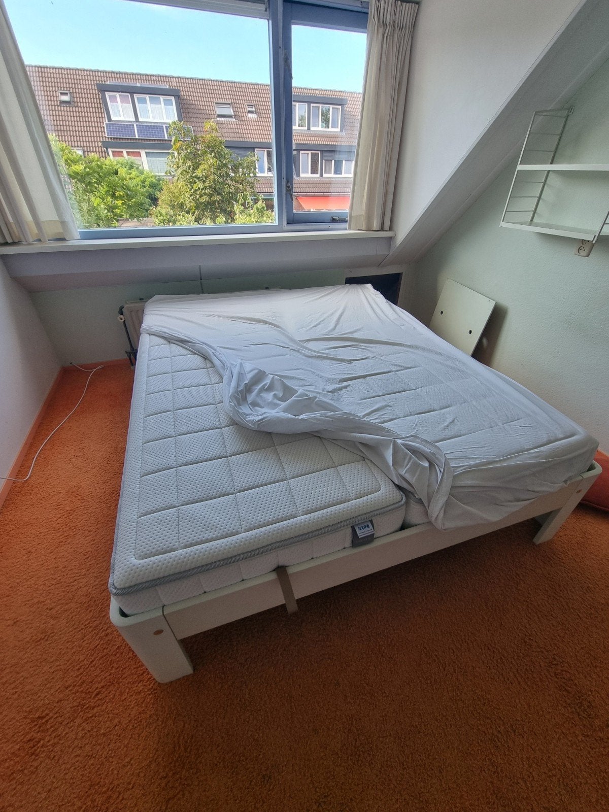 Auping Auronde bed met Breeze Firm matrassen, Ophalen, Wit, Tweepersoons, 180 cm