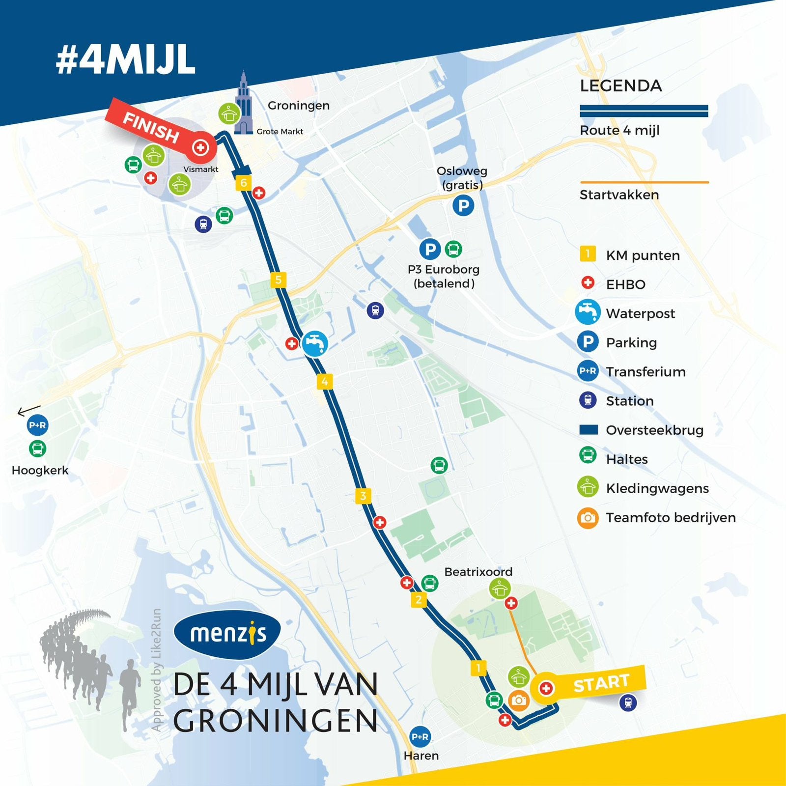 Startbewijs 4 mijl Groningen, Eén persoon