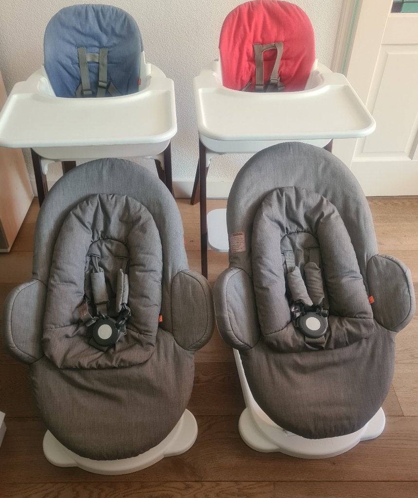 2 setjes complete stokke steps, Kinderen en Baby's, Kinderstoelen, Ophalen, Gebruikt, Meegroeistoel, Gordel(s)