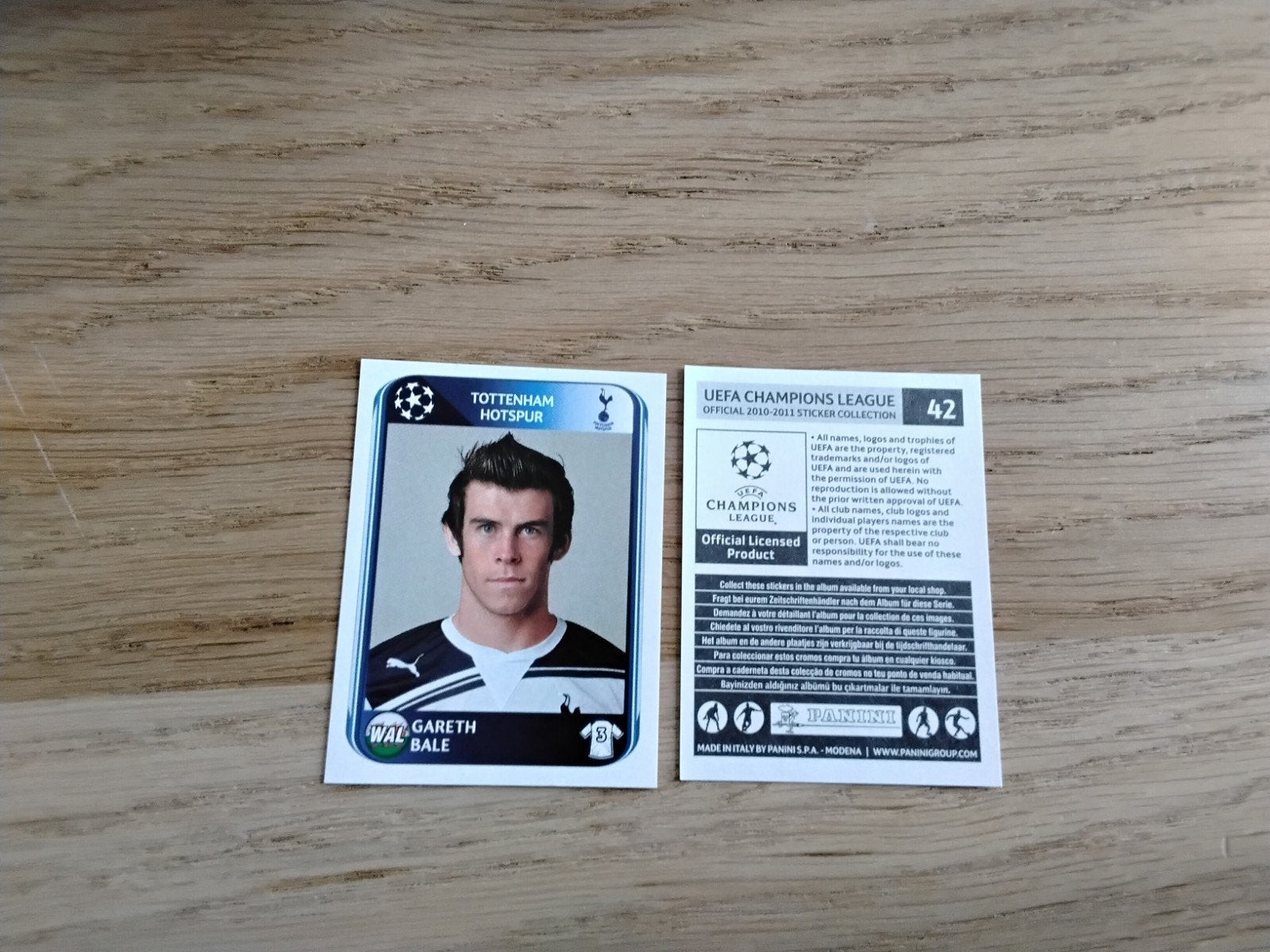 Gareth Bale Panini UEFA Champions League Sticker 2010-2011, Ophalen of Verzenden, Zo goed als nieuw, Buitenlandse clubs, Poster, Plaatje of Sticker