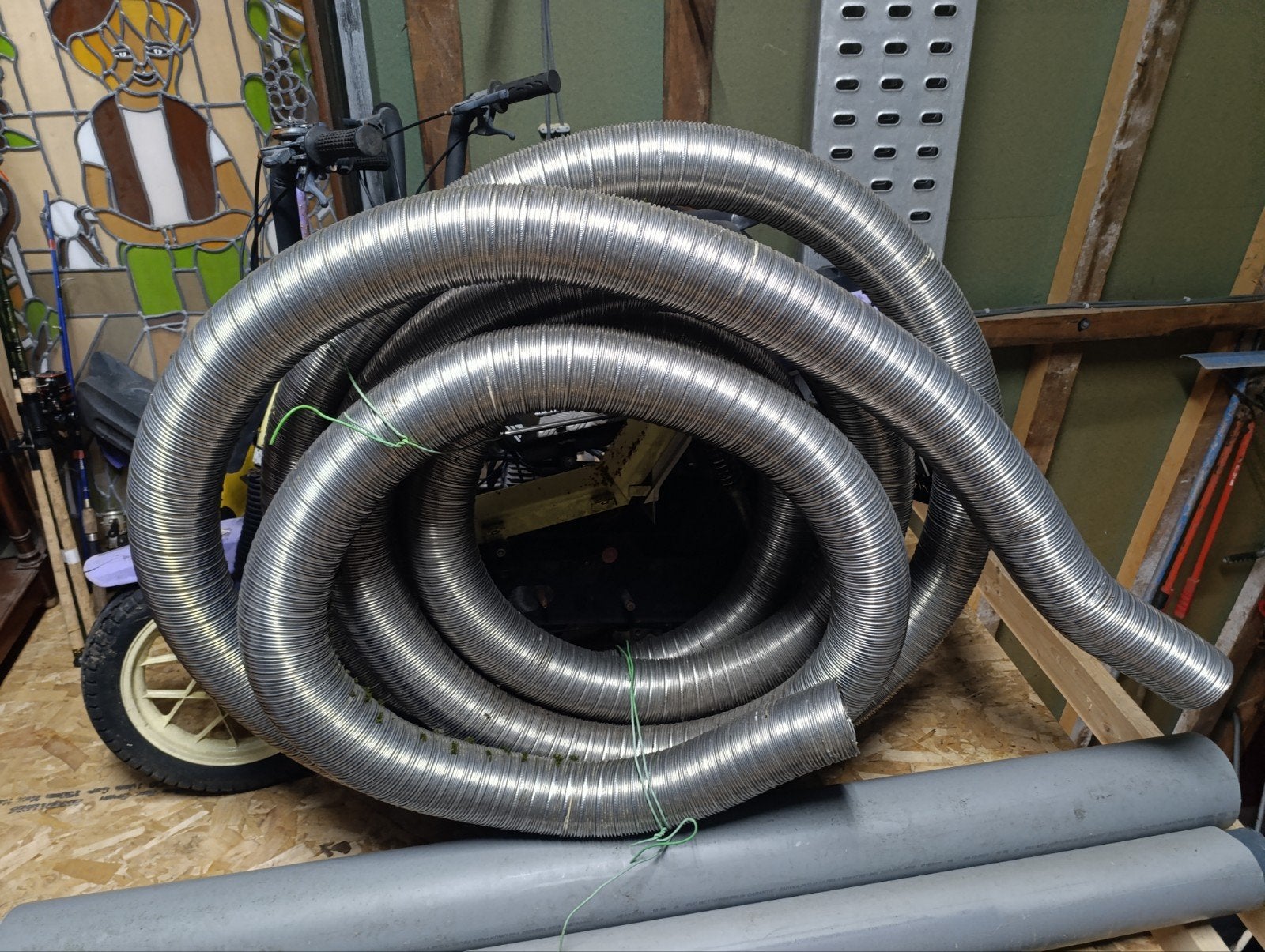 Flexibele afvoerbuis / ventilatieslang - 150mm diameter, Ophalen of Verzenden, Gebruikt, Ventilator