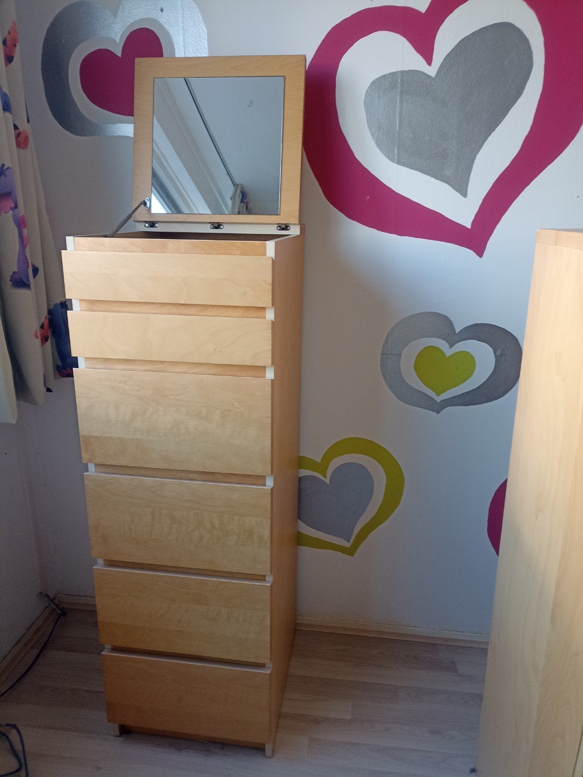 IKEA MALM ladekast met 6 laden en spiegel, Ophalen, Minder dan 50 cm, Gebruikt, 100 tot 150 cm