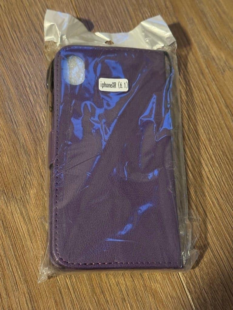 Bookcase cover / telefoonhoesje Iphone XR paars nieuw, Telecommunicatie, Paars, Magnetische sluiting, Nieuw, Ophalen of Verzenden