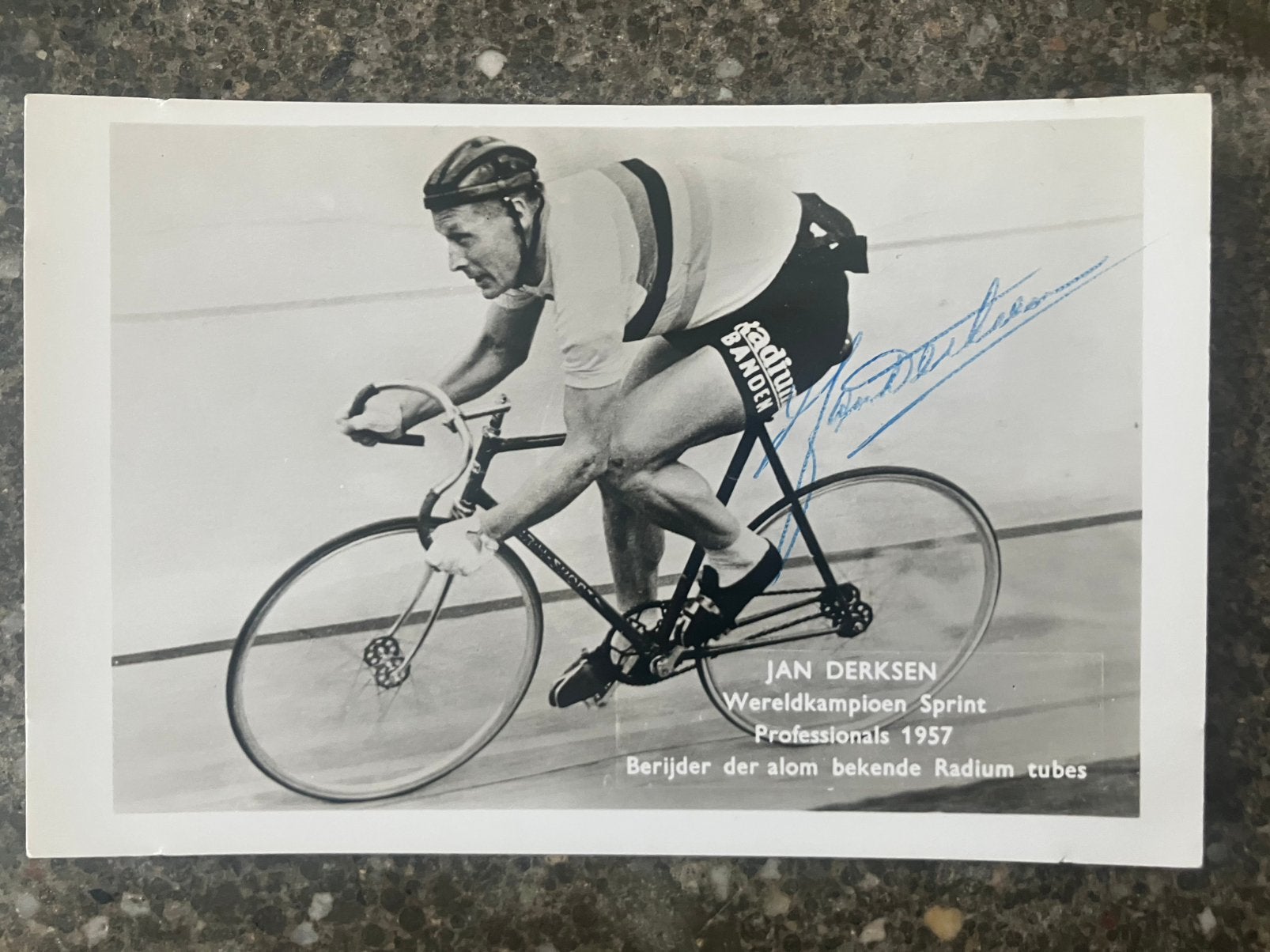 Jan Derksen - Radium - kaart wielrennen - handtekening, Verzamelen, Ophalen of Verzenden, Zo goed als nieuw, Overige sporten, Spelerskaart
