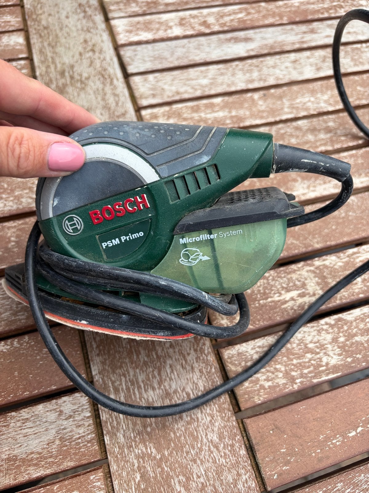 Bosch PSM Primo schuurmachine - gebruikt, werkt perfect, Ophalen, Gebruikt, Minder dan 600 watt, Overige typen