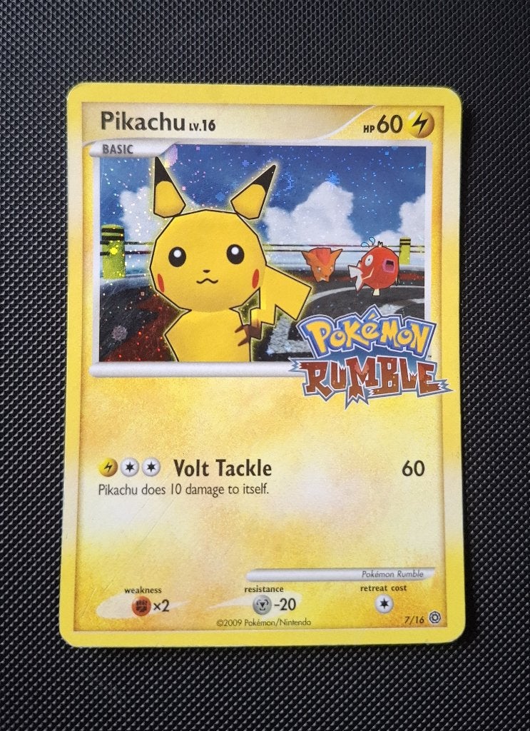 Pikachu Lv.16 #7 - Pokémon Rumble (RM 7), Hobby en Vrije tijd, Ophalen of Verzenden, Gebruikt, Losse kaart, Foil