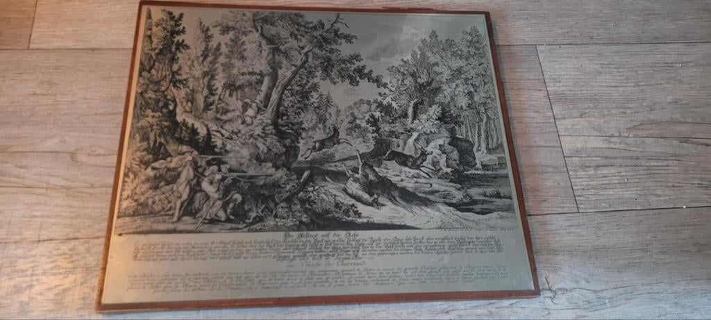 Prachtige koper gravure, schilderij op koper, Antiek en Kunst, Antiek | Koper en Brons, Ophalen