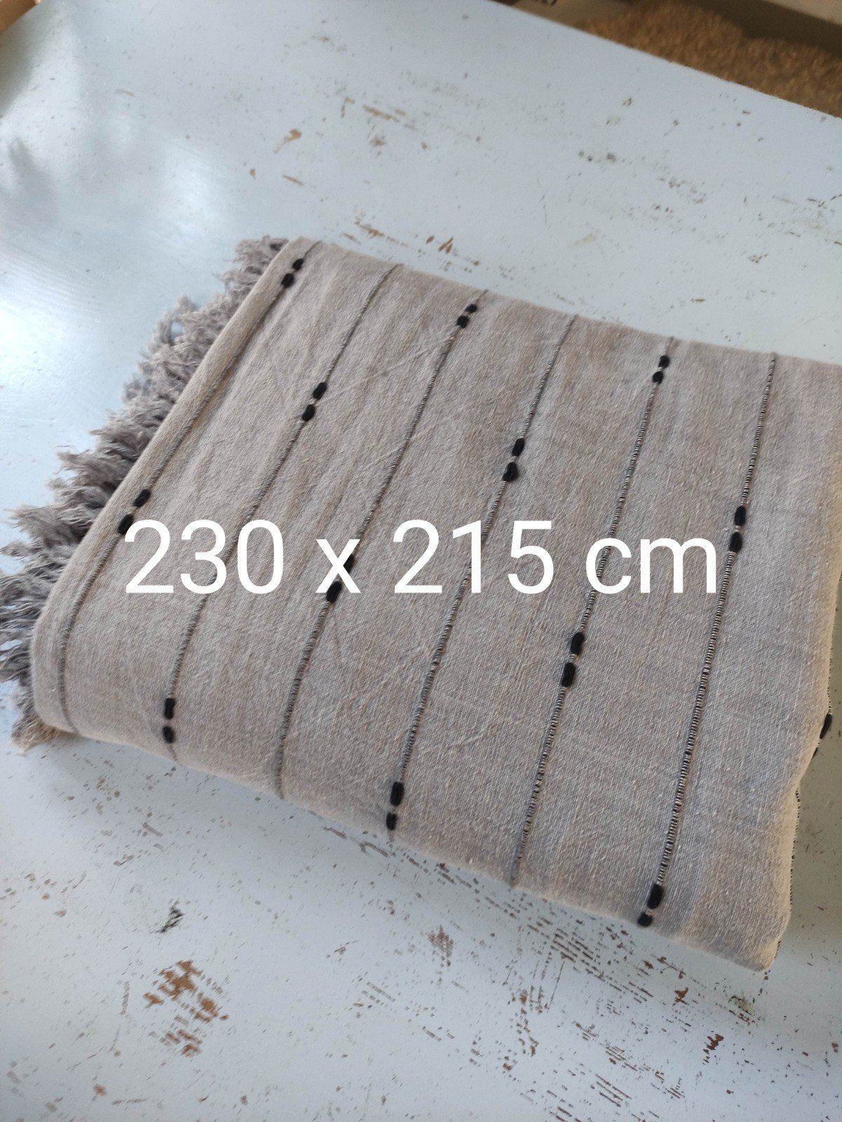 Grote Grand Foulard katoen plaid deken 230 x 215 cm grijs, Huis en Inrichting, Ophalen of Verzenden, Zo goed als nieuw, Grijs