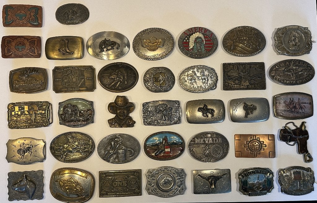 36 x buckles origineel vintage made in USA jaren 70 a 80 ad5, Ophalen, Losse buckle of gesp, Overige kleuren, Minder dan 95 cm
