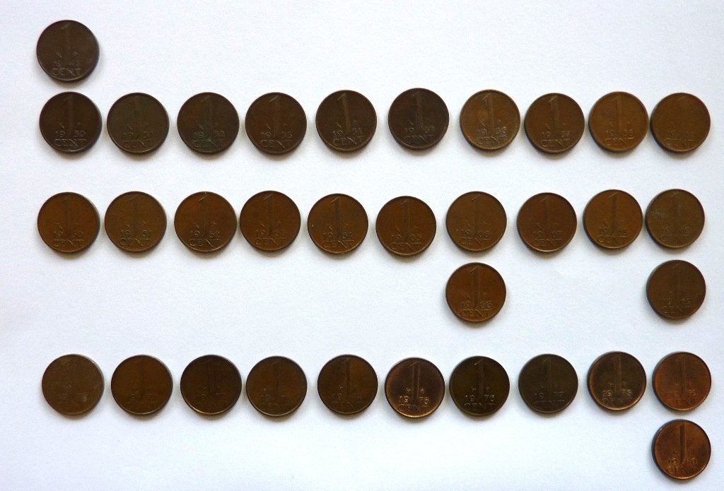 complete set van 1 Cent, Ophalen of Verzenden, Koningin Juliana, Setje