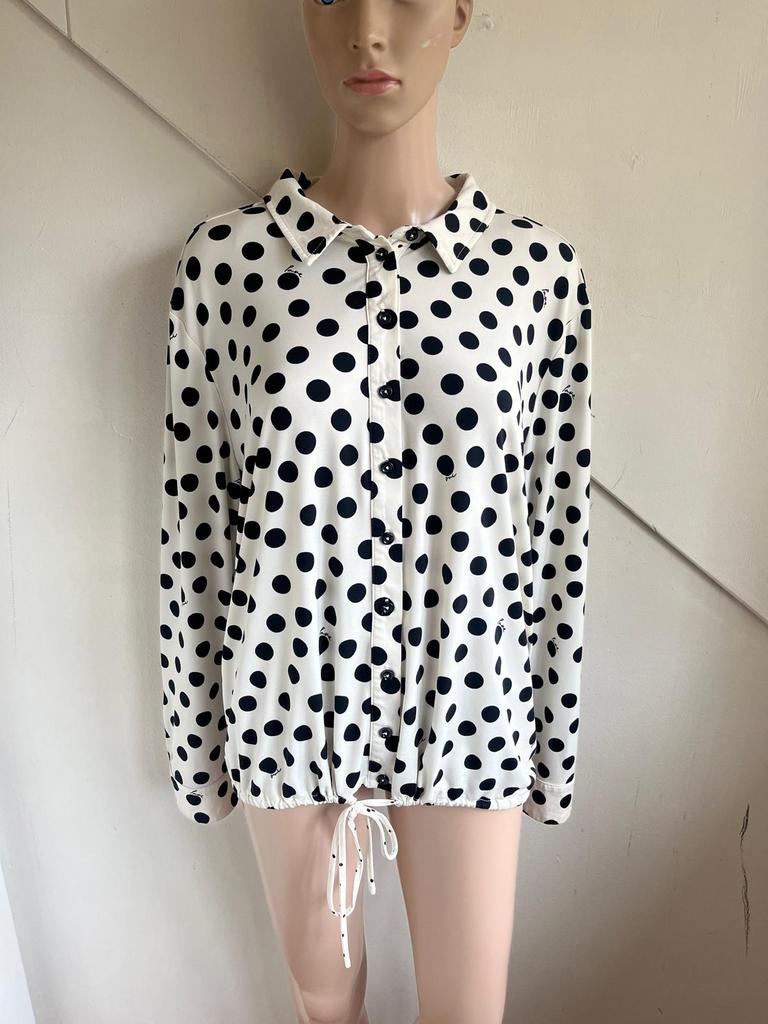 Oui Odile! Blouse maat 46 offwhite zwart polkadot stippen, Overige kleuren, Maat 46/48 (XL) of groter, Ophalen of Verzenden, Zo goed als nieuw