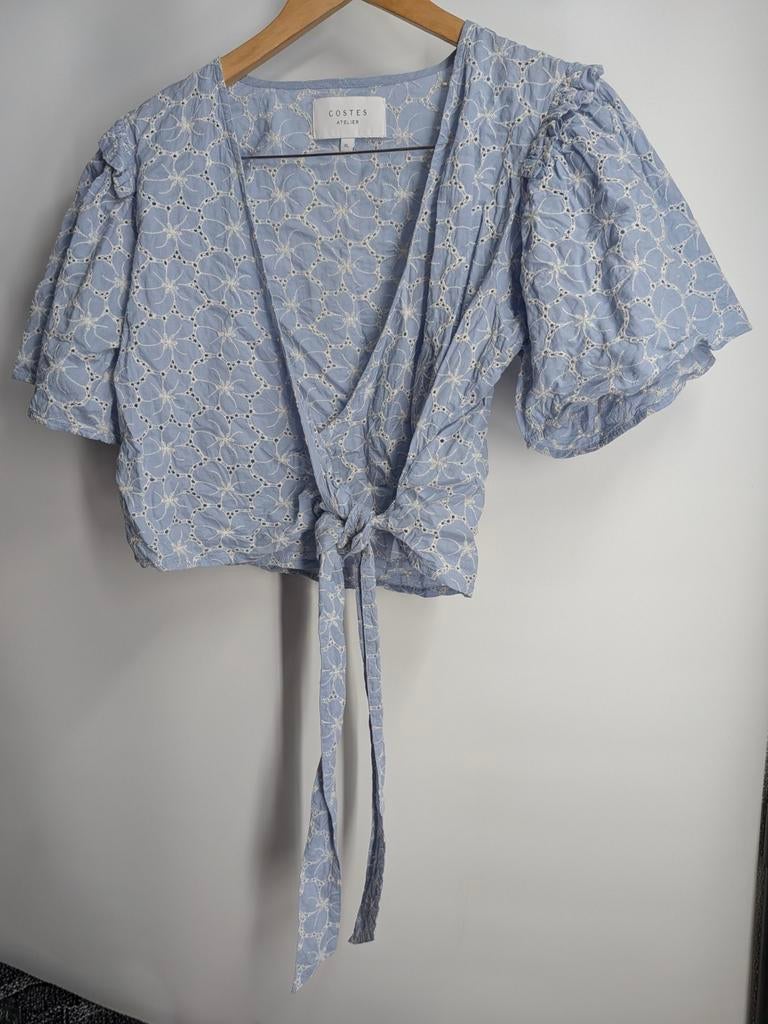 Costes Atelier blauwe top XL – geborduurd katoen, Costes, Costes, Blauw, Maat 42/44 (L)