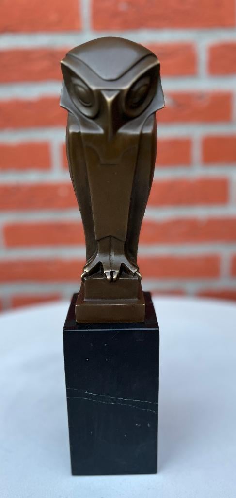 Bronzen beeld van art deco uil. Naar Johan Coenraad Altorf., Antiek en Kunst, Art deco, Ophalen of Verzenden, 20 - 50 cm, Beeld