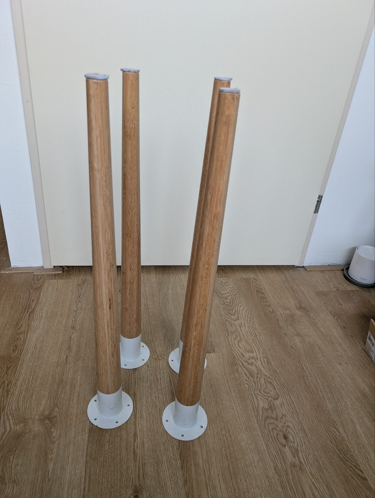 IKEA HILVER tafelpoten - 4 stuks bamboe wit, Tafelpoot, Gebruikt, 50 tot 100 cm, 50 tot 100 cm