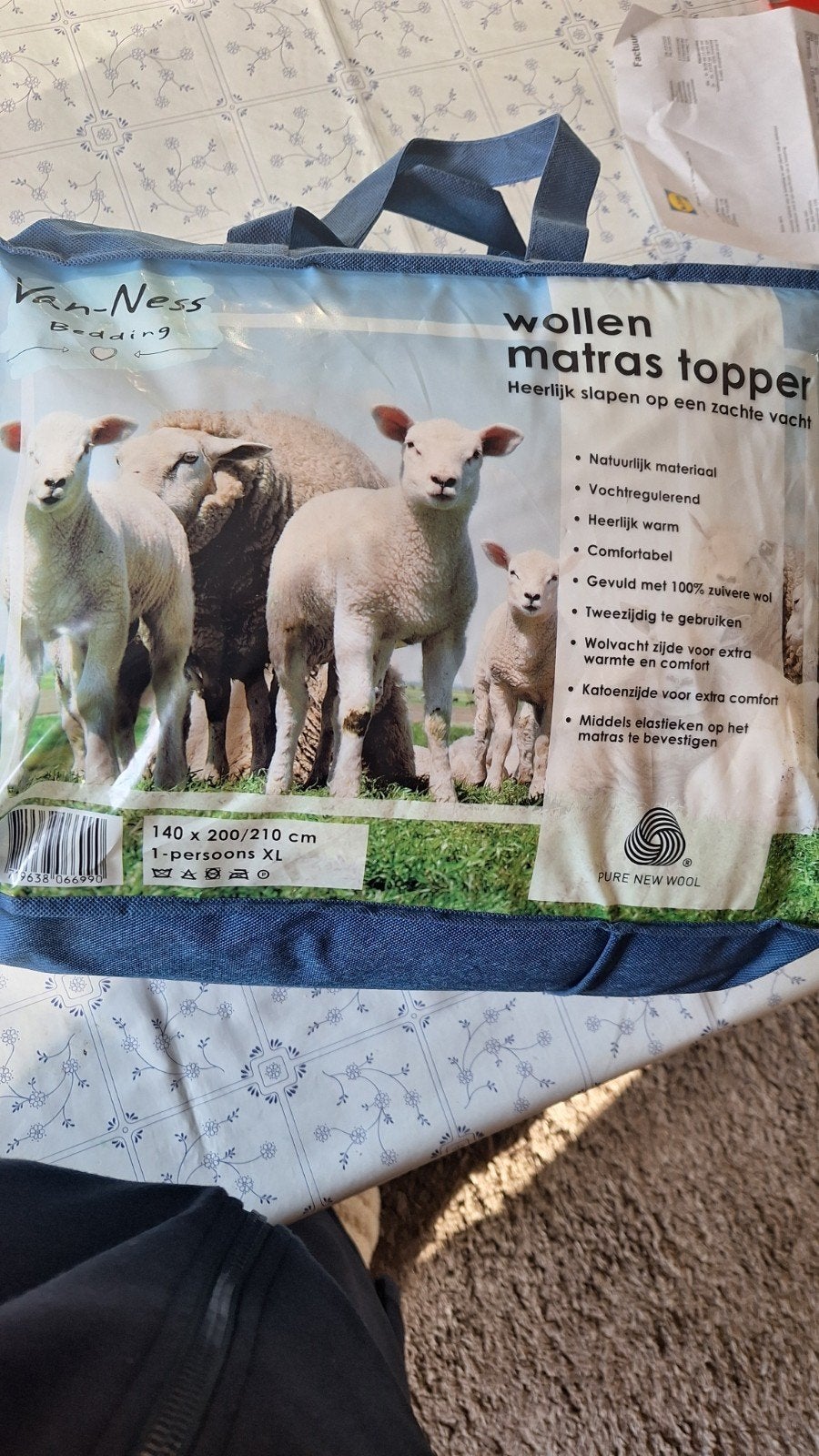 Van Ness Wollen Matrastopper 140x200-210 cm, Ophalen, Eenpersoons, Nieuw, 140 cm
