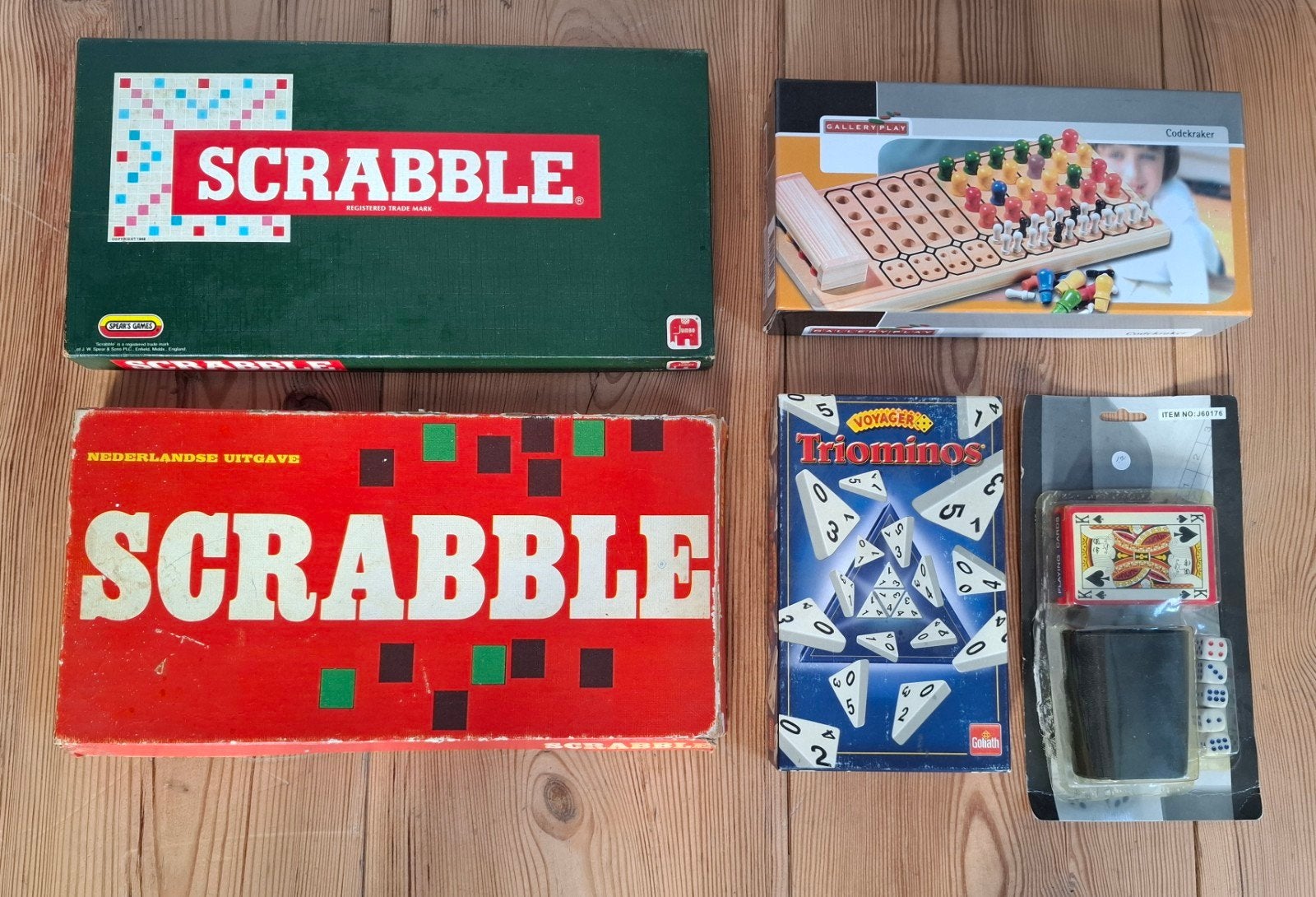 Diverse leuke bordspellen. Scrabble/Triominos etc., Hobby en Vrije tijd, Ophalen of Verzenden, Zo goed als nieuw