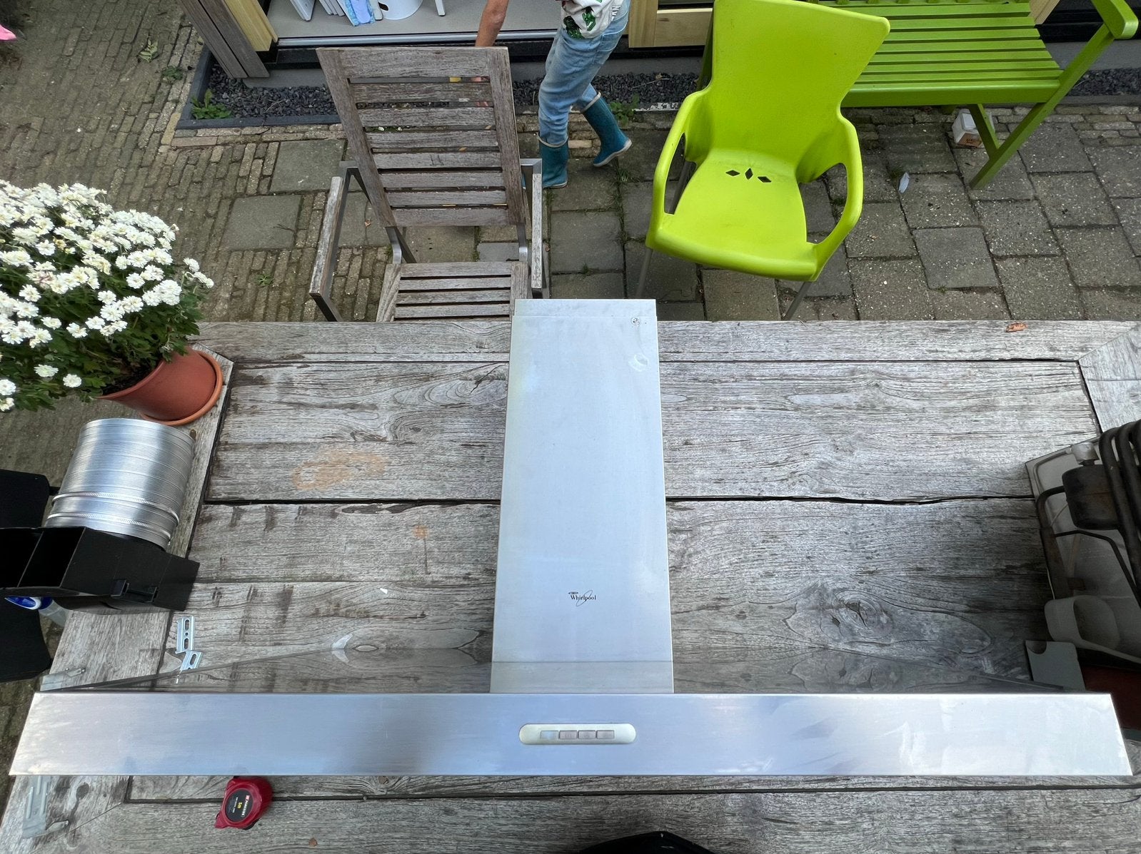 Whirlpool Afzuigkap - RVS Vlakschermkap, Ophalen, Gebruikt, Inbouw, Vlakschermkap
