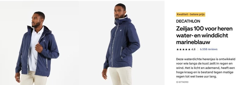 Regenjas/Zeiljas (2XL) nieuw met prijskaartje, Caravans en Kamperen, Regenkleding, Ophalen of Verzenden, Nieuw, Regenjas, Heren