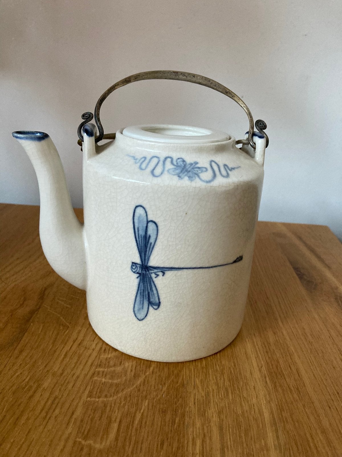 Vintage prachtige Chinese theepot - libelle, Ophalen of Verzenden