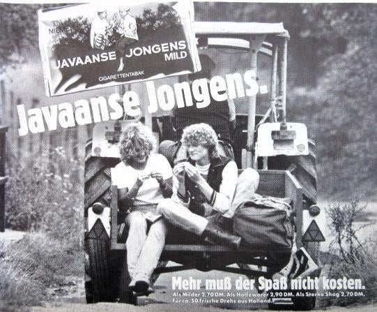 14 vintage reclames Niemeyer Javaanse Jongens shag 1979-85, Ophalen of Verzenden, Gebruikt, Sigarenbandjes