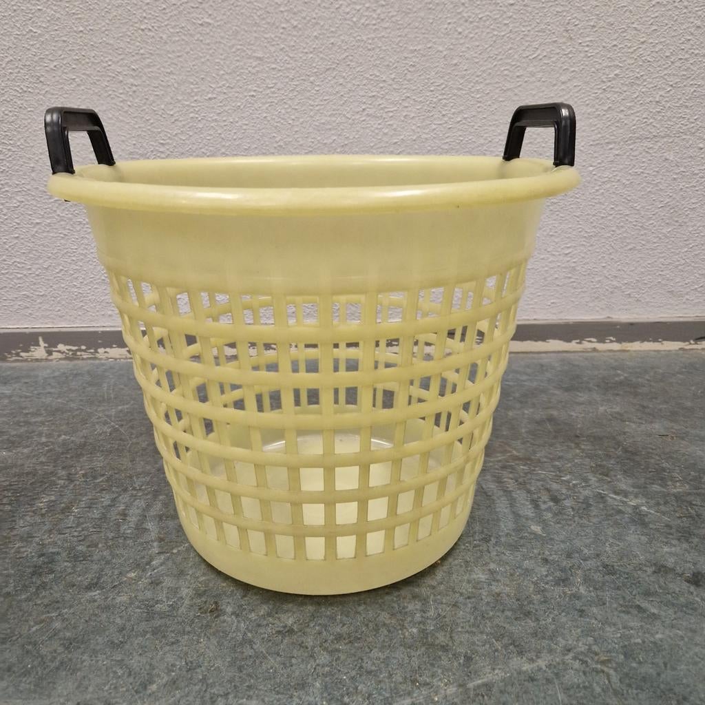 50's vintage wasmand jaren50 pastel gele wasmand fifties, Verzamelen, Retro, Ophalen of Verzenden, Huis en Inrichting