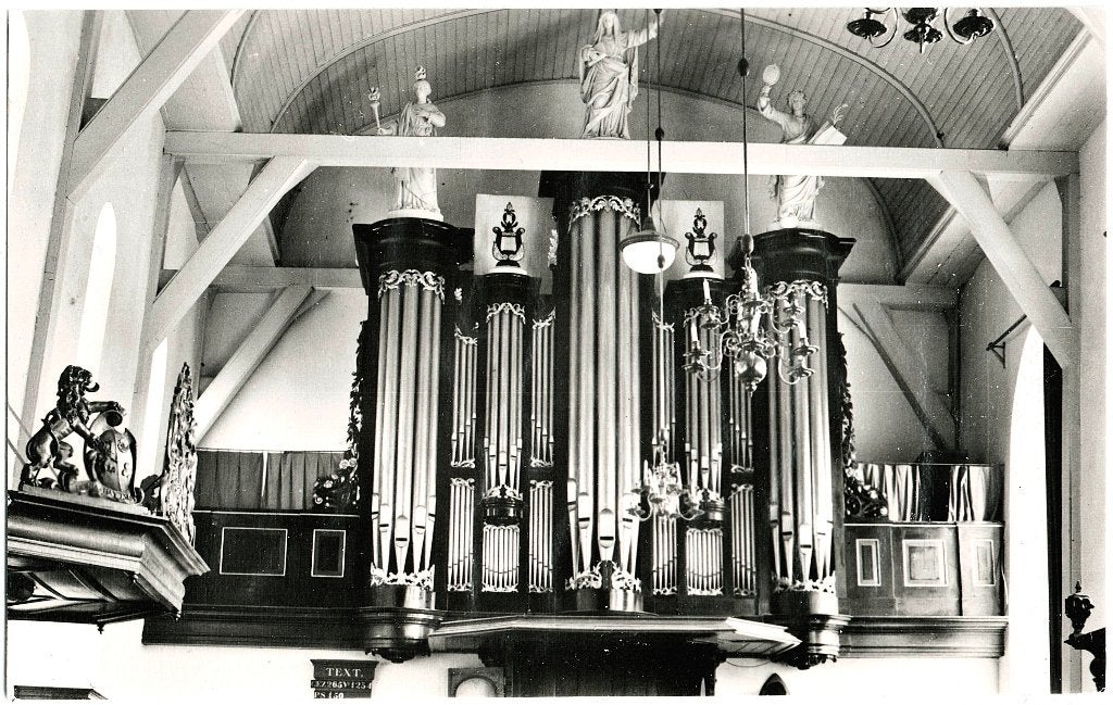 Grouw, orgel n.h.kerk, ongelopen, fotokaart, Verzenden, 1940 tot 1960, Ongelopen, Friesland