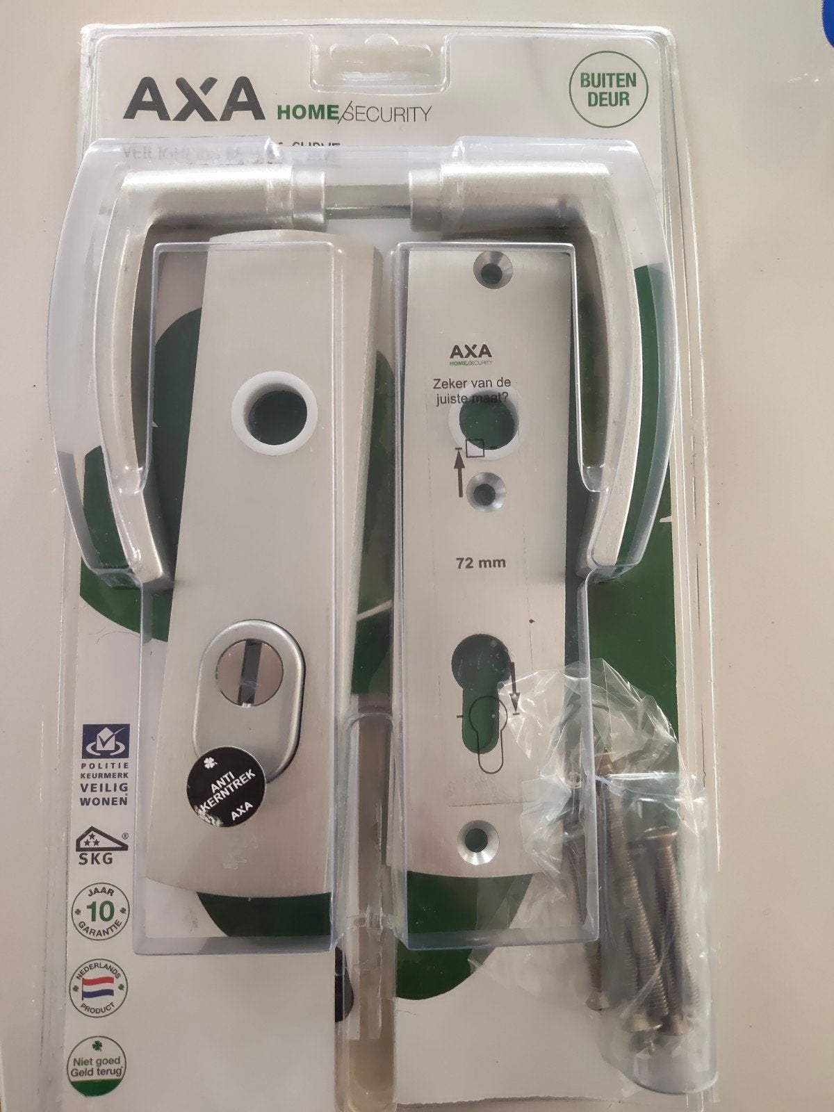 AXA Veiligheidsbeslag Buitendeur Kerntrekbeveiliging 72mm, Ophalen of Verzenden, Nieuw, Rvs, Klink of Kruk