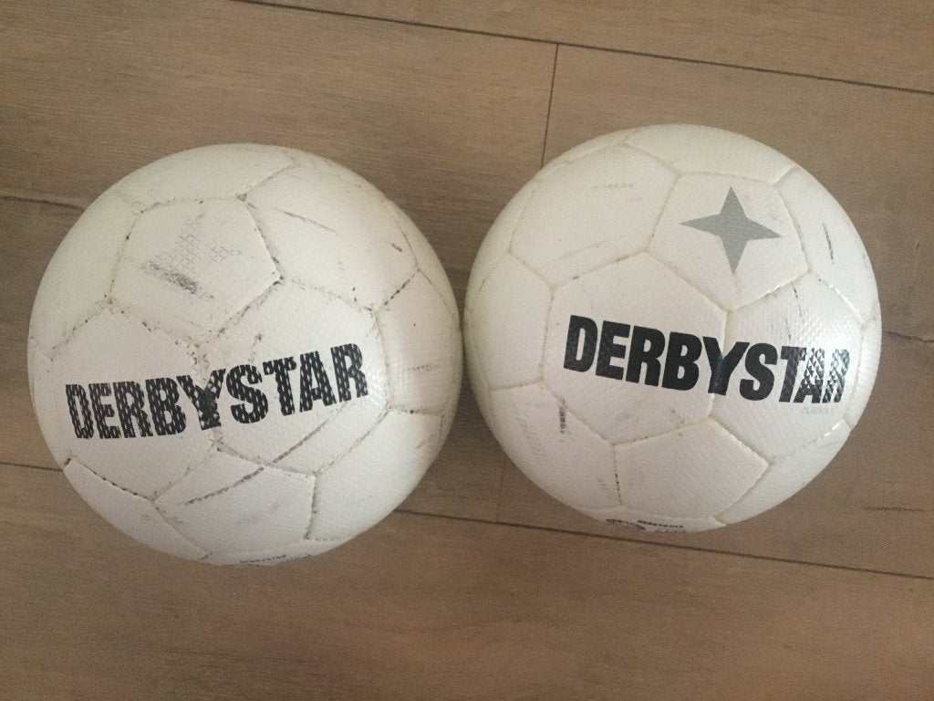 2x Derbystar Classic II, Maat XS of kleiner, Verzenden, Gebruikt, Bal