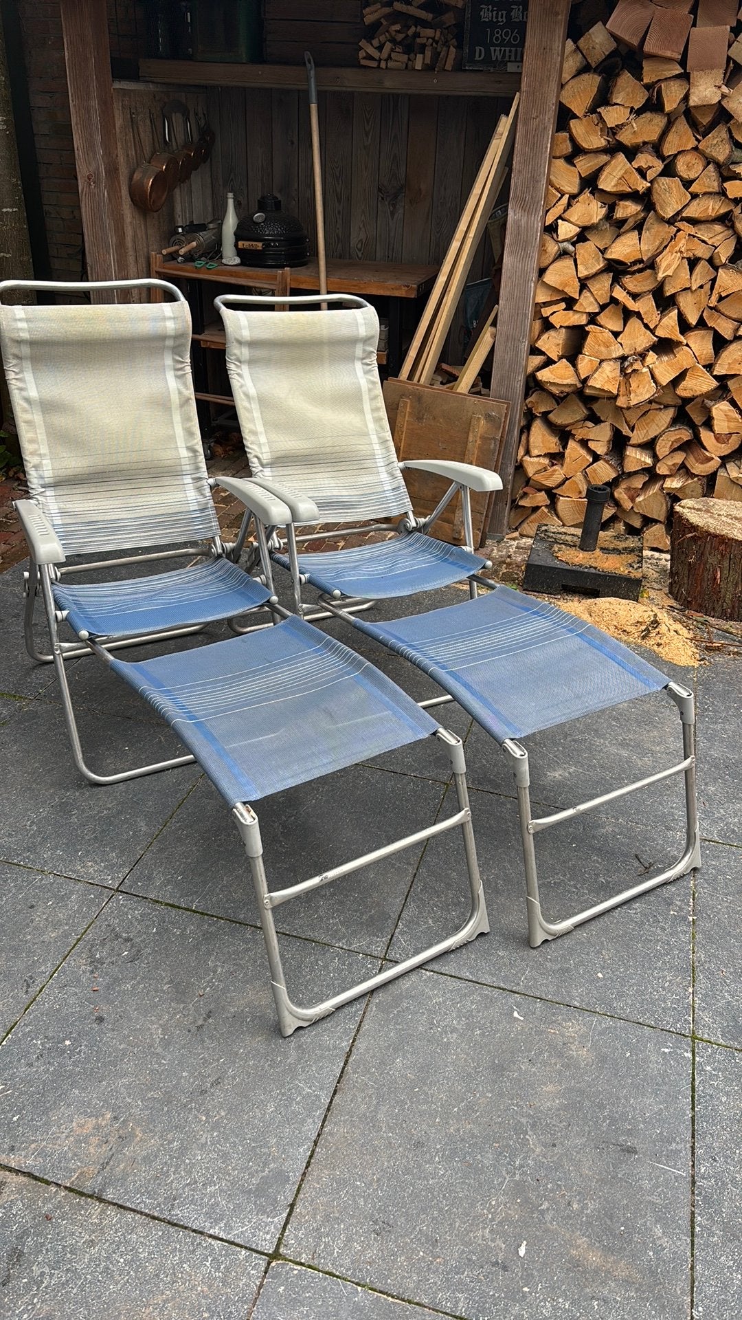 Duckdalf camping stoelen met voeten steunen, Ophalen, Gebruikt, Campingstoel