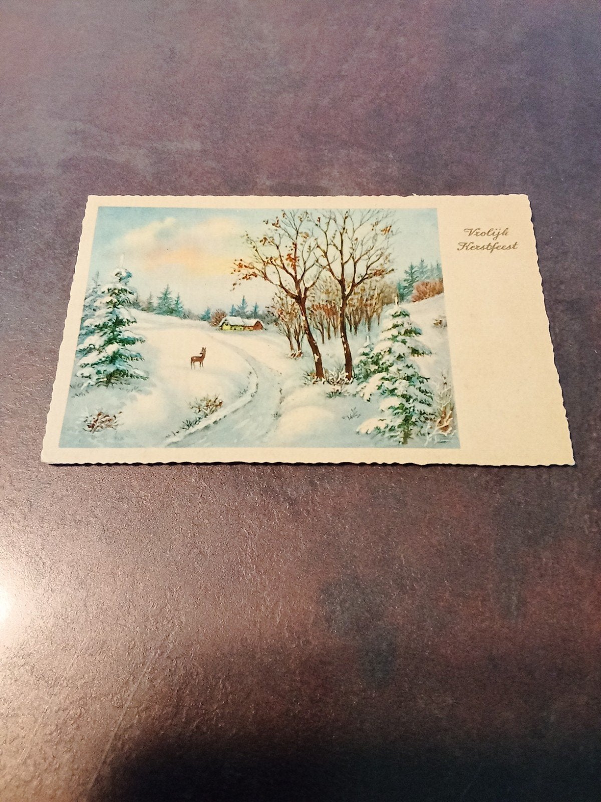 Oude kerstkaart met postzegel afgestempeld 24 XII 1911, Verzamelen, Ophalen of Verzenden, Voor 1920, Gelopen, Overijssel