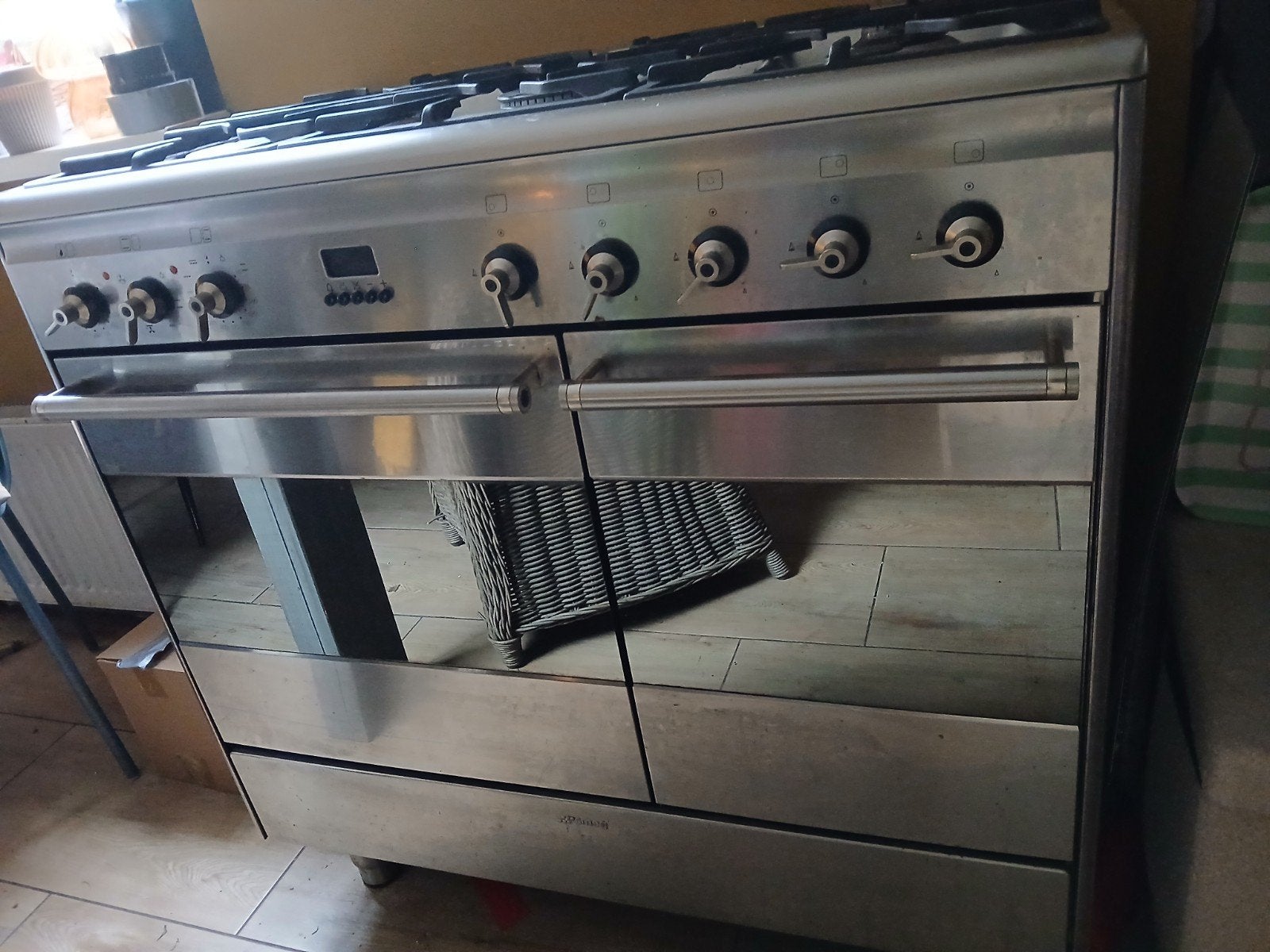 smeg fornuis dubbel, Ophalen, Hete lucht, 60 cm of meer, Gas
