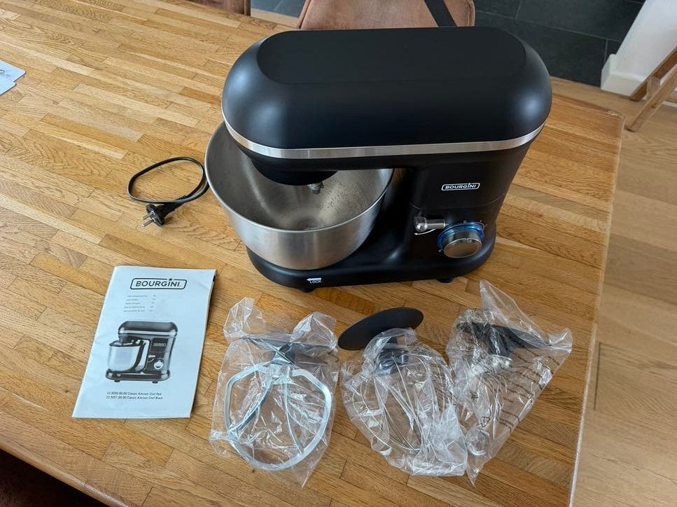 BOURGINI classic kitchen chef black -Keukenmachine - Zwart, Witgoed en Apparatuur, Keukenmixers, Minder dan 1 liter, Ophalen of Verzenden
