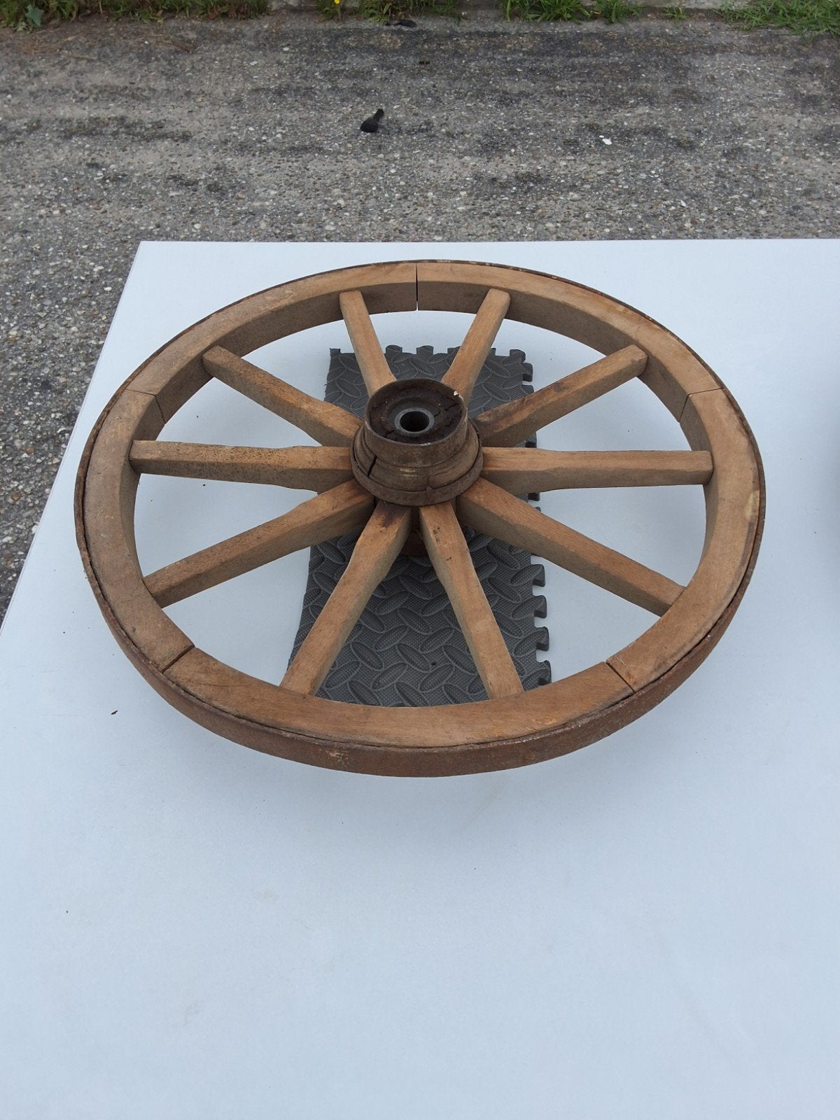 Decoratief houten wagenwiel - Antiek look, Ophalen of Verzenden