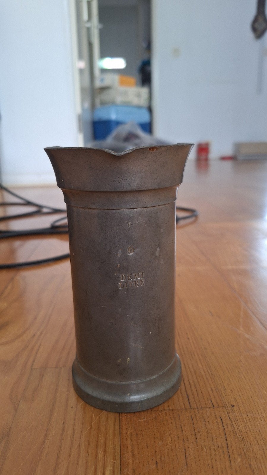 Tinnen Demi Litre maatbeker, Antiek en Kunst, Antiek | Tin, Ophalen of Verzenden