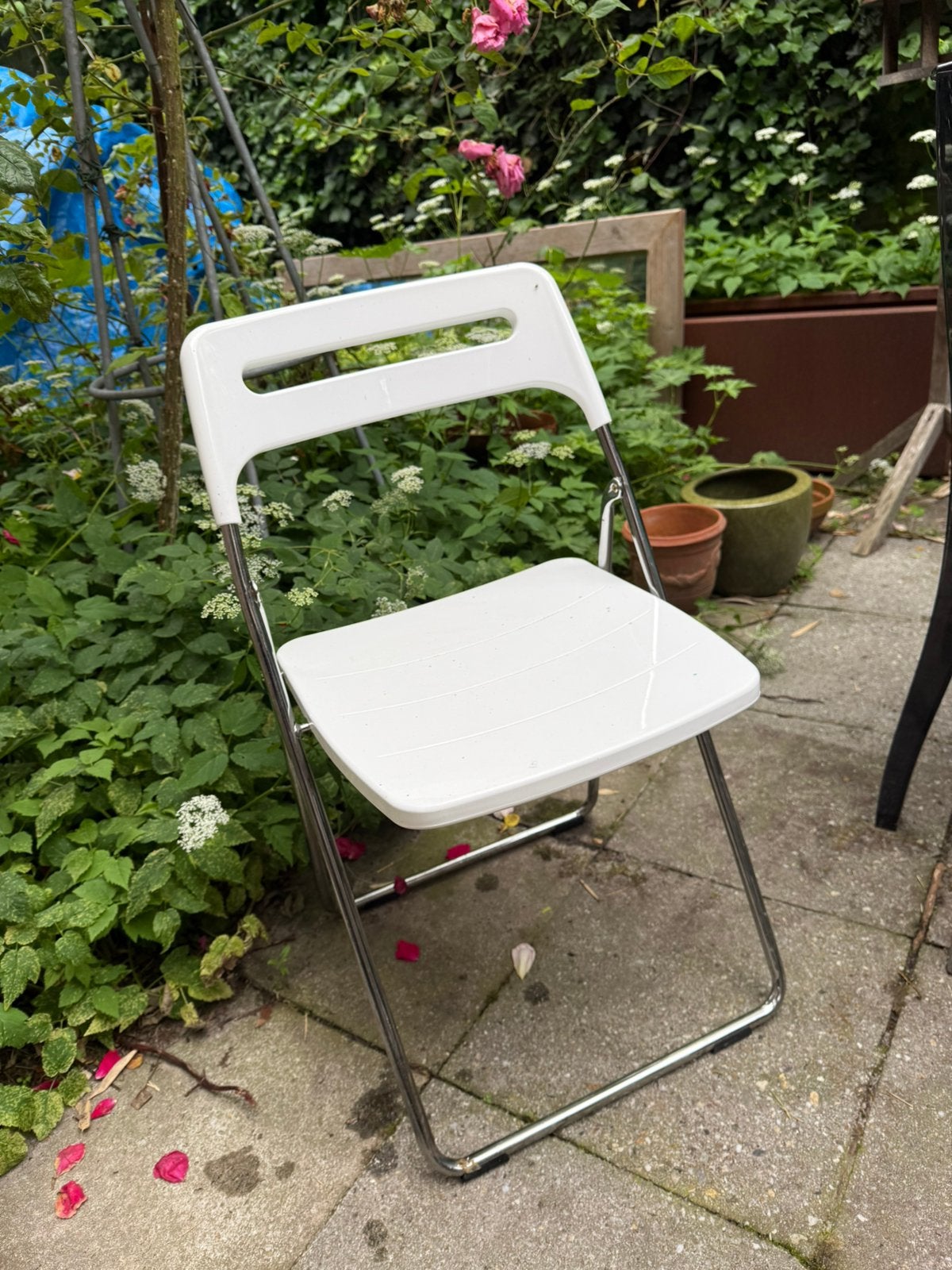6 Witte Klapstoeltjes - Handig en Compact, Huis en Inrichting, Stoelen, Gebruikt, Vijf, Zes of meer stoelen, Kunststof, Wit, Ophalen