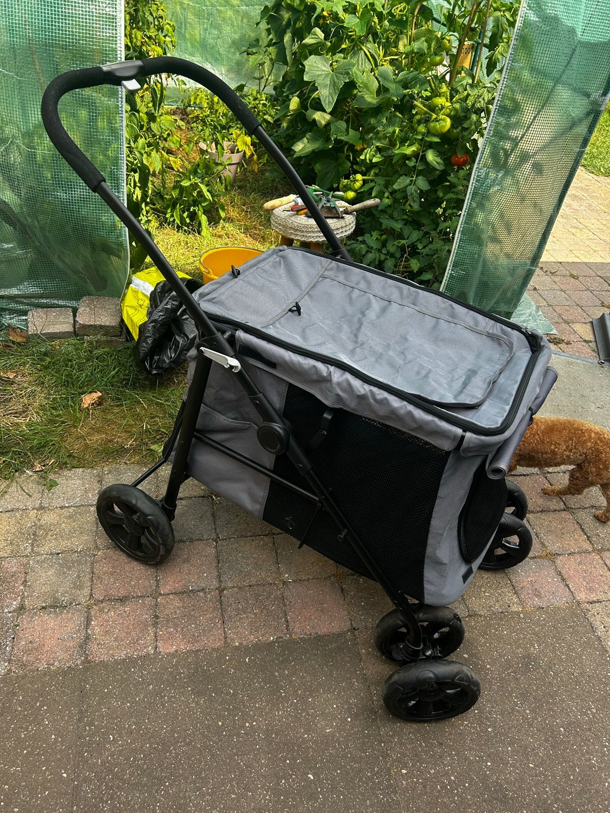 Honden buggy grijs /zwart, Dieren en Toebehoren, Overige merken, Ophalen, Zo goed als nieuw, Hondenbuggy