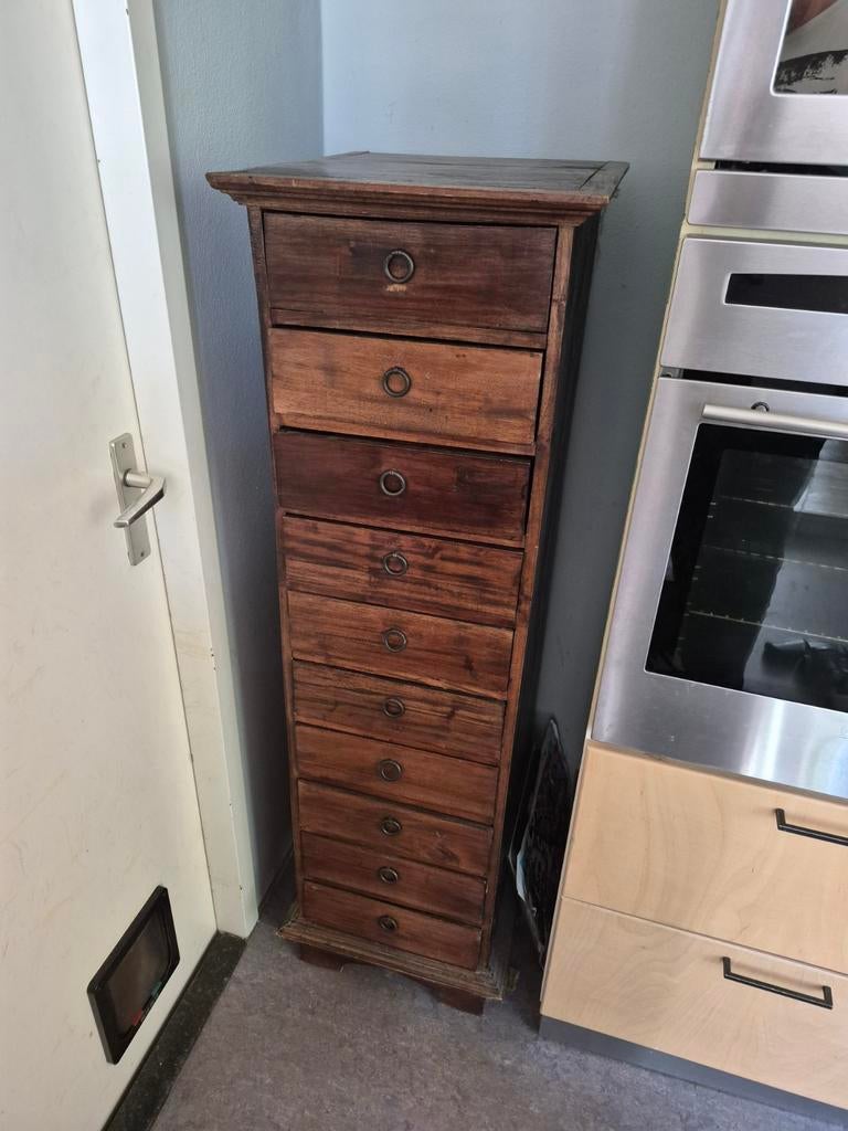 Antieke ladekast met 9 lades - antieke houten kast, Ophalen