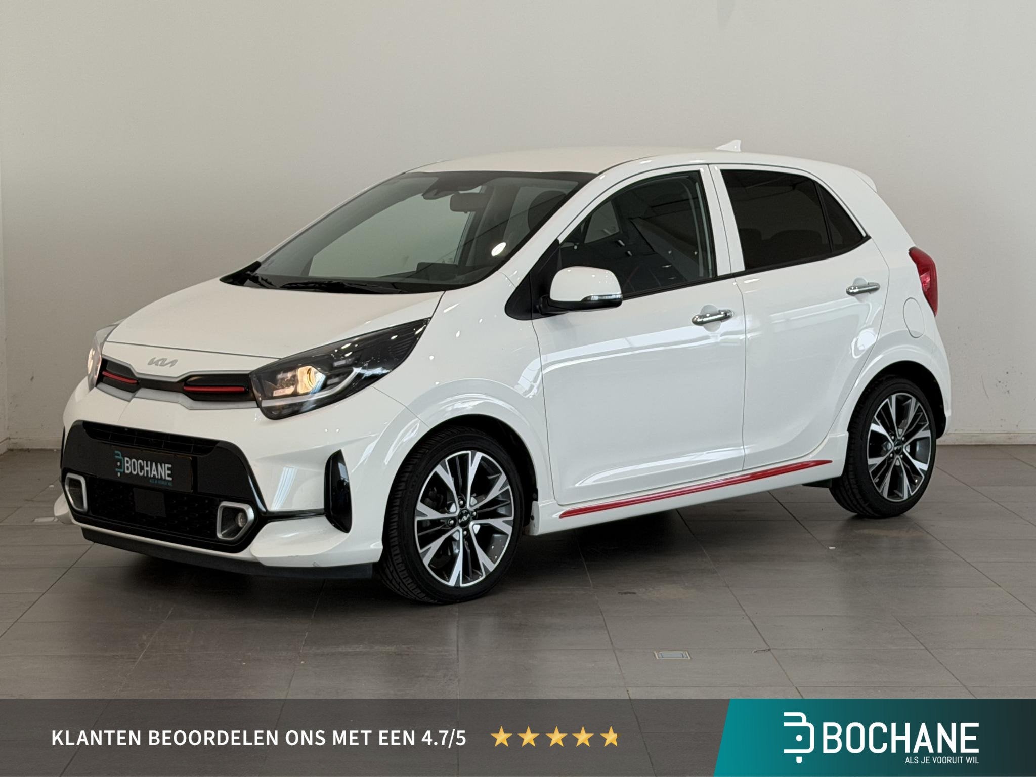 Kia Picanto 1.2 CVVT GT-Line | Leder | Keyless | Stoel- & St, Voorwielaandrijving, Gebruikt, Met garantie (alle), Automatische klimaatregeling