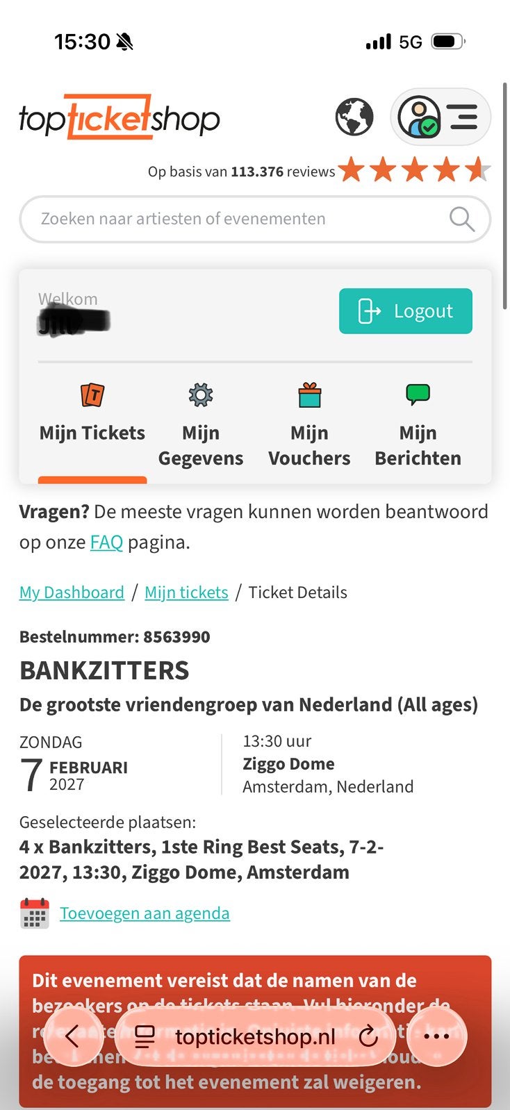 BANKZITTERS ZIGGODOME, Twee personen