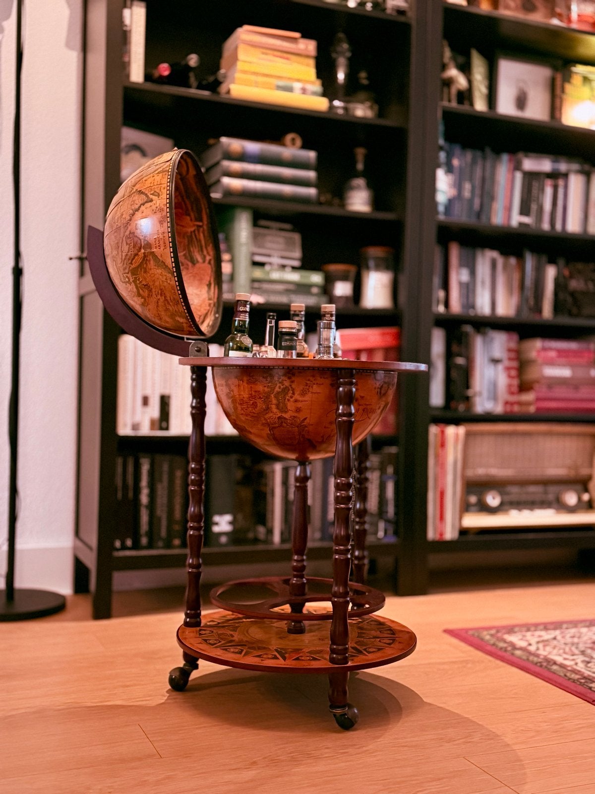 Antieke Globe Bar op Wieltjes - Vintage Stijl, Ophalen